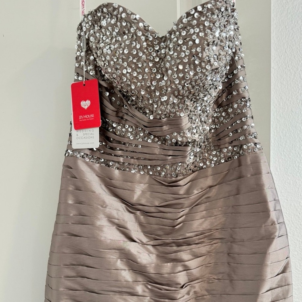JJ’s House Taupe Sequin Dress